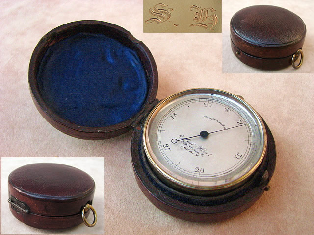 19th century pocket barometer & altimeter by Elliott Bros